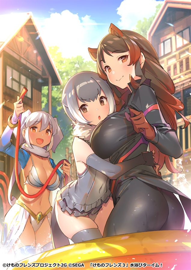 small-clawed otter, hippopotamus, and indian elephant (kemono friends and 1 more) drawn by popqn