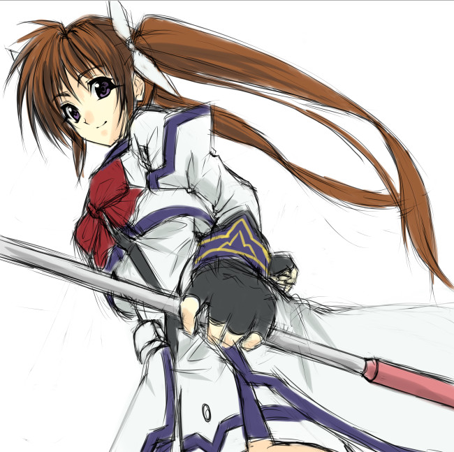 takamachi nanoha and raising heart (lyrical nanoha and 1 more) drawn by kitiroku