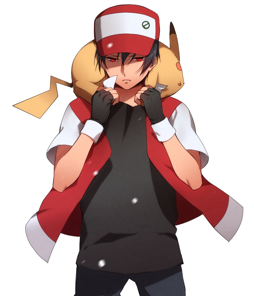pikachu, red, and pixiv red (pokemon and 1 more) drawn by murakami_yuichi