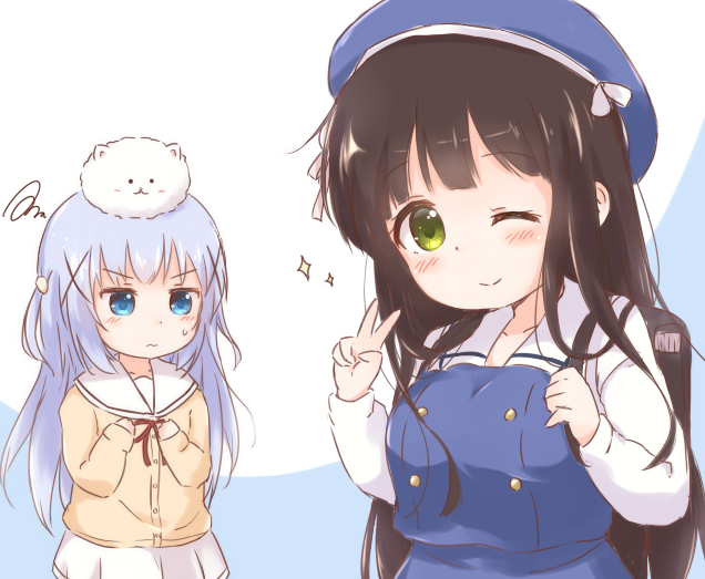 kafuu chino, tippy, and ujimatsu chiya (gochuumon wa usagi desu ka?) drawn by araki495