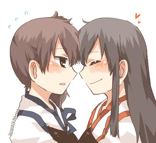 kaga and akagi (kantai collection) drawn by rebecca_(keinelove)