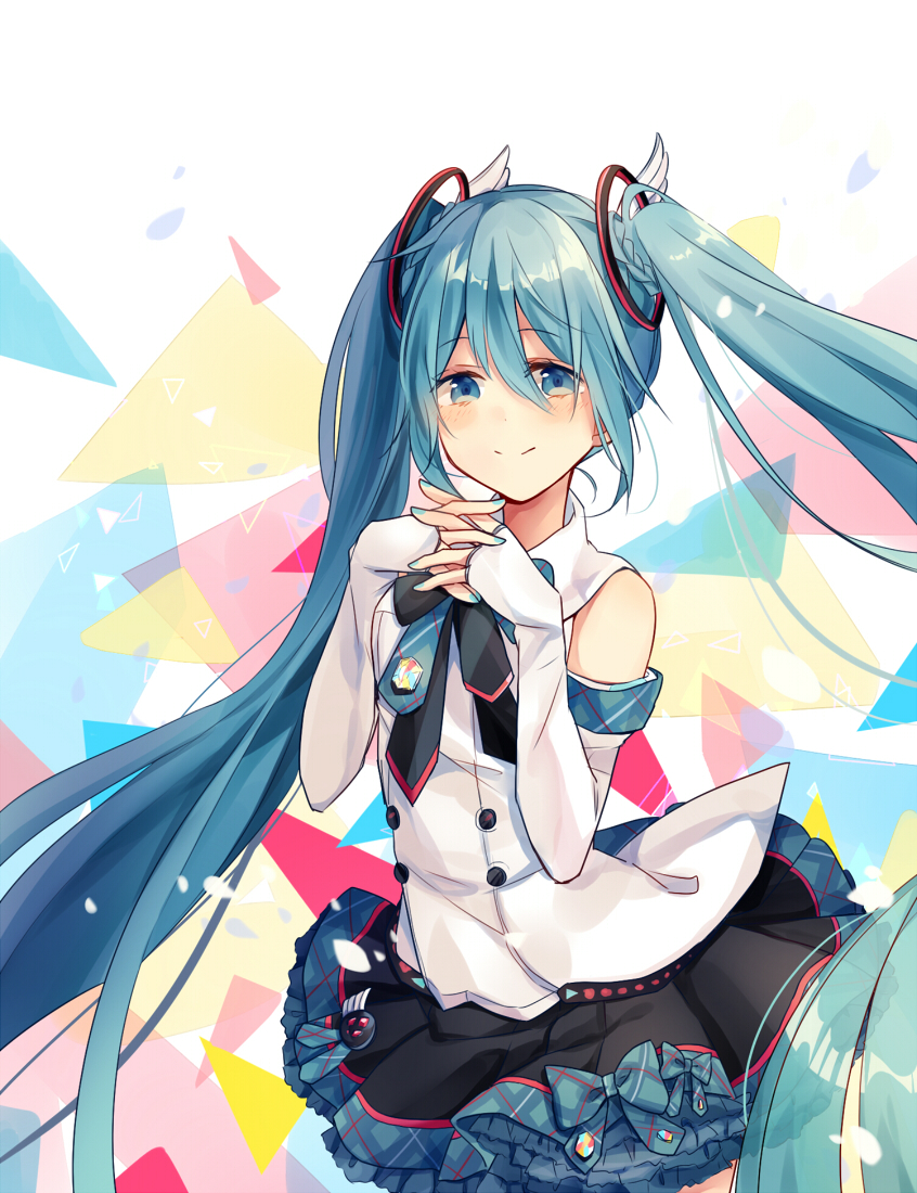hatsune miku and magical mirai miku (vocaloid and 1 more) drawn by cheng_(job276)