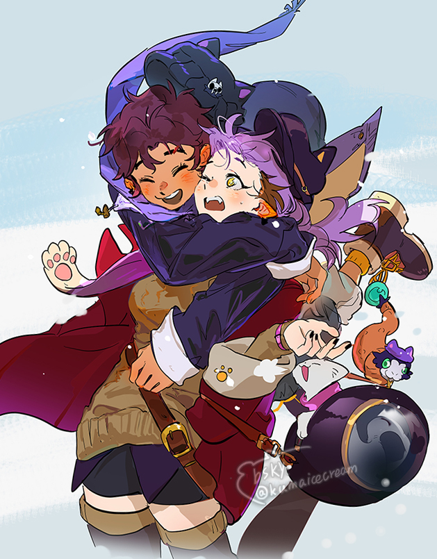 luz noceda, amity blight, ghost, and stringbean (the owl house) drawn by kuma20151225