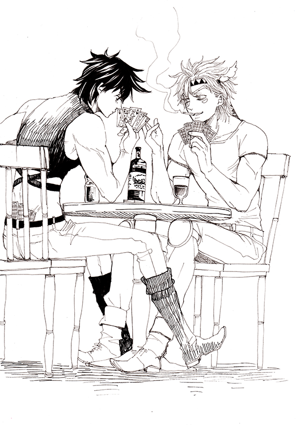 joseph joestar and caesar anthonio zeppeli (jojo no kimyou na bouken and 1 more) drawn by niku_harumaki