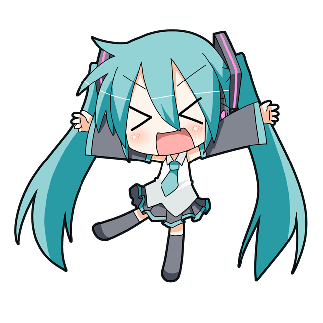 hatsune miku and chibi miku (vocaloid) drawn by minami_(colorful_palette)