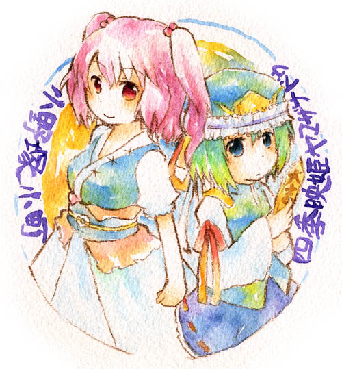 shiki eiki and onozuka komachi (touhou) drawn by ketama_no_su