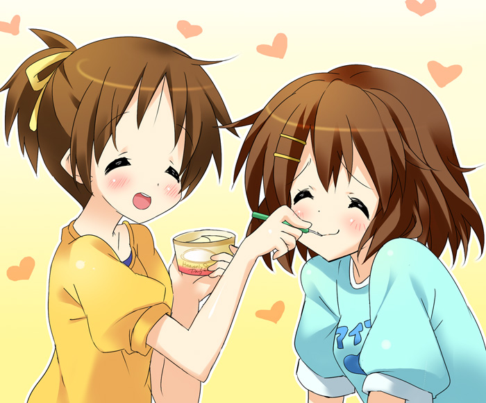 hirasawa yui and hirasawa ui (k-on!) drawn by paco
