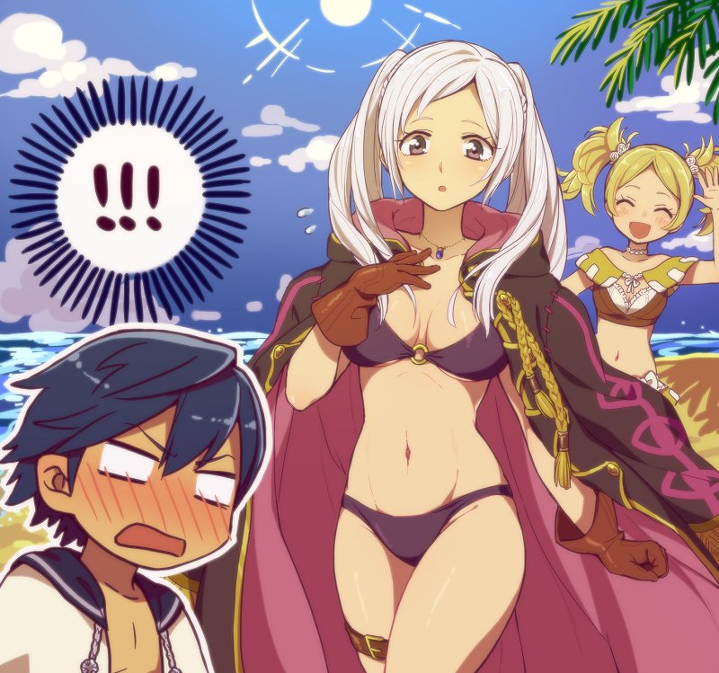 female robin, chrom, and lissa (fire emblem and 2 more) drawn by hiyori_(rindou66)