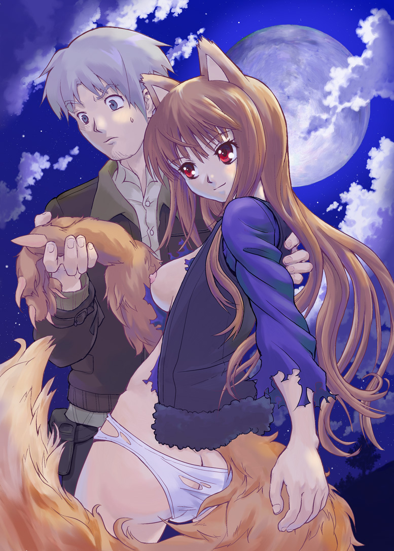 holo and craft lawrence (spice and wolf) drawn by uirou_(uirou1)