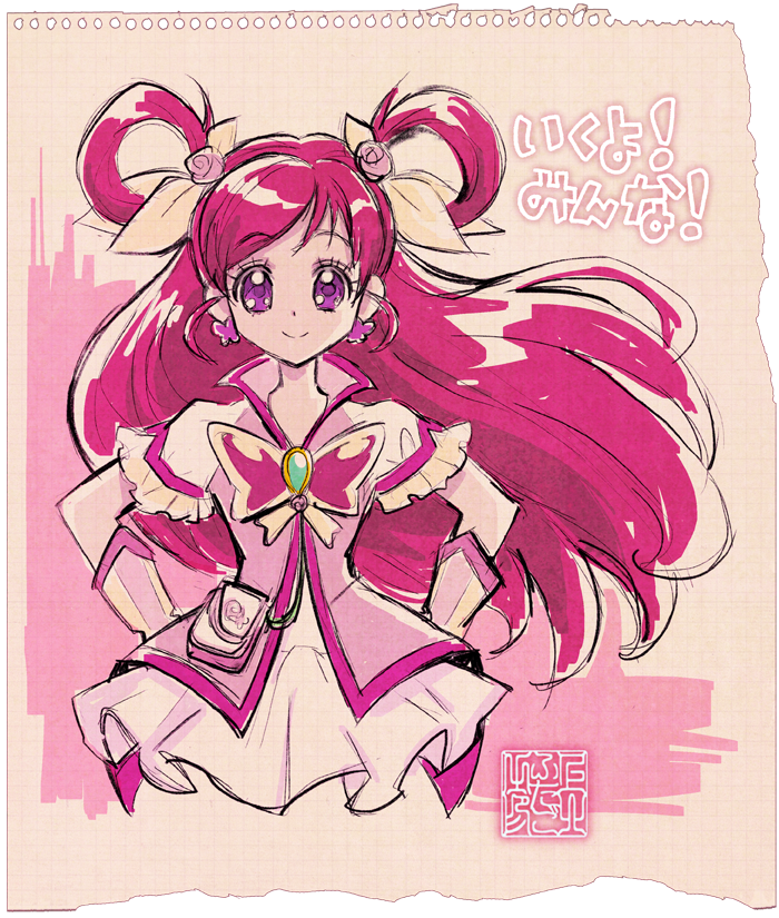 yumehara nozomi and cure dream (precure and 2 more) drawn by kamikita_futago
