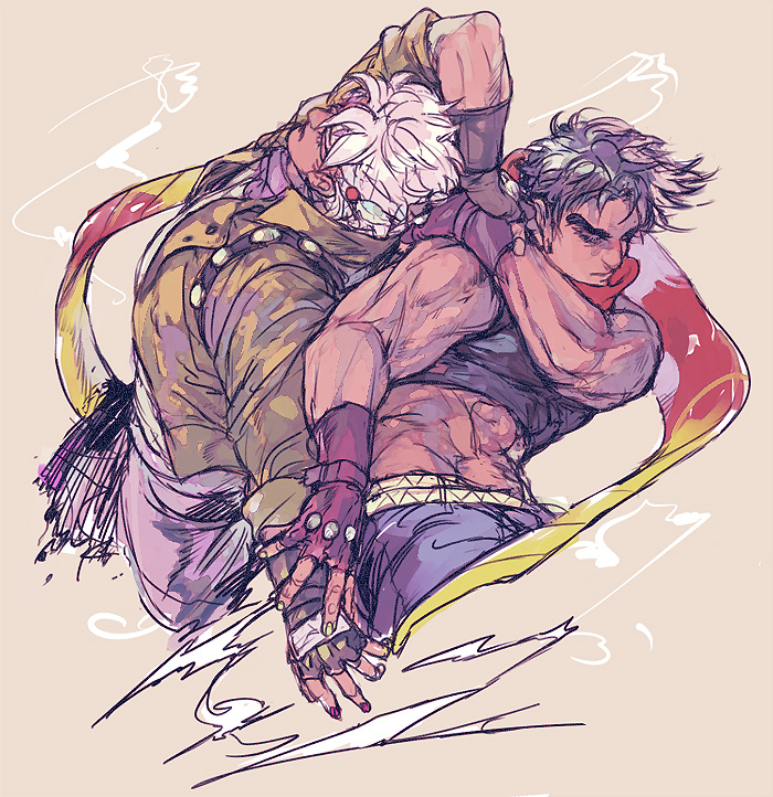joseph joestar and caesar anthonio zeppeli (jojo no kimyou na bouken and 1 more) drawn by mudani_narimasu