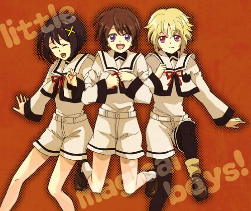 fate testarossa, takamachi nanoha, and yagami hayate (lyrical nanoha and 2 more) drawn by masui