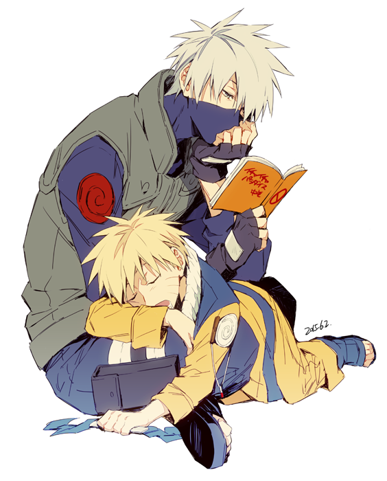 uzumaki naruto and hatake kakashi (naruto) drawn by xia_(ryugo)