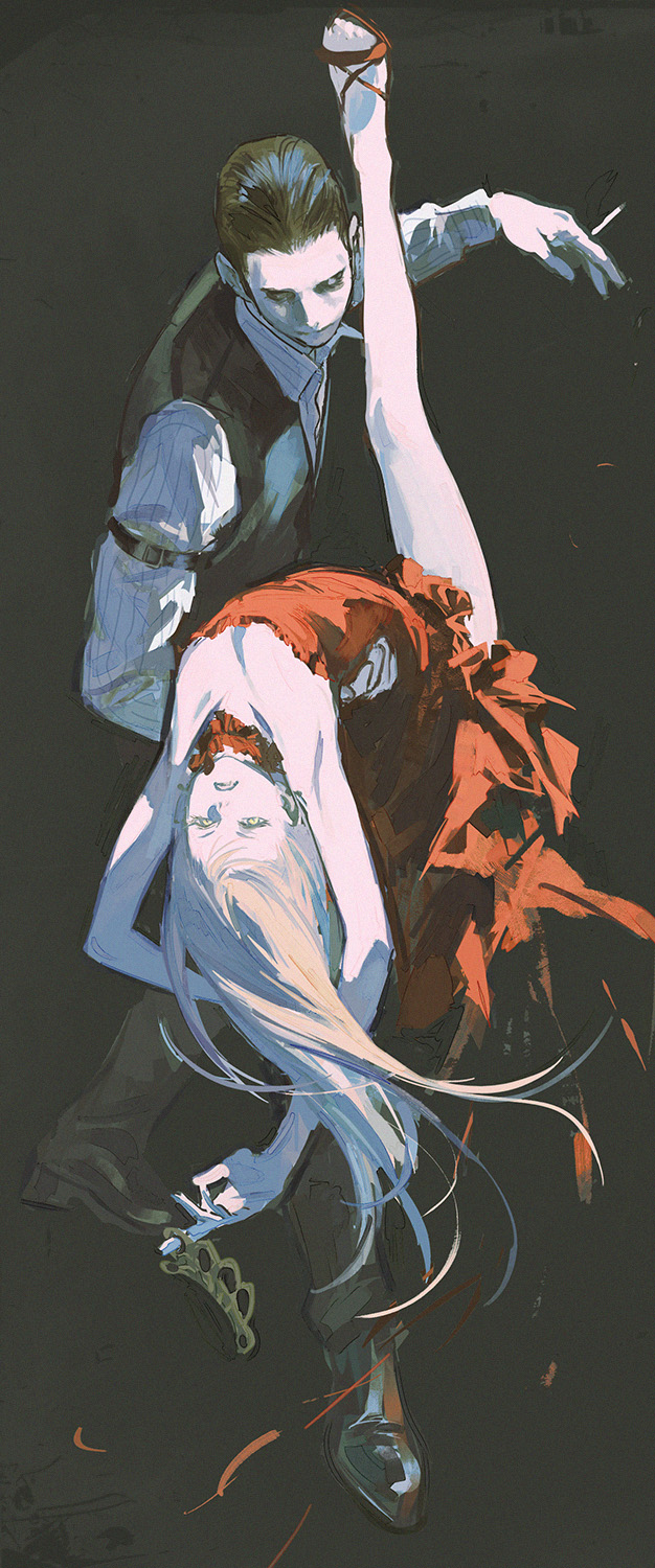 guideau and ashaf (majo to yajuu) drawn by huangdanlan