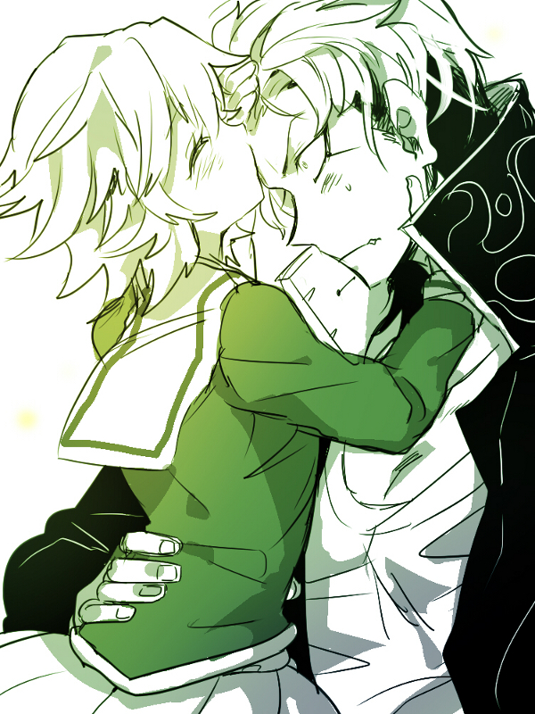 fujisaki chihiro and owada mondo (danganronpa and 1 more) drawn by roco617