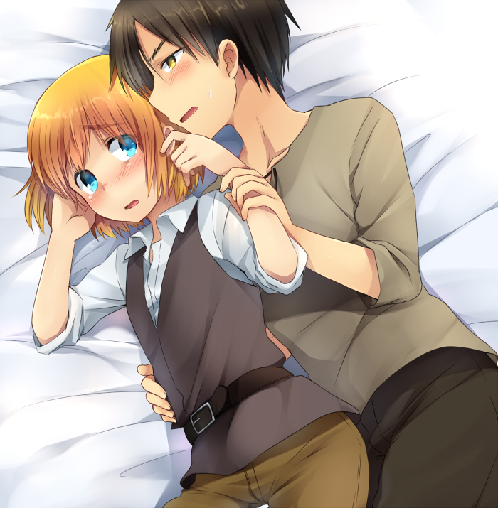 eren yeager and armin arlert (shingeki no kyojin) drawn by marimo_danshaku