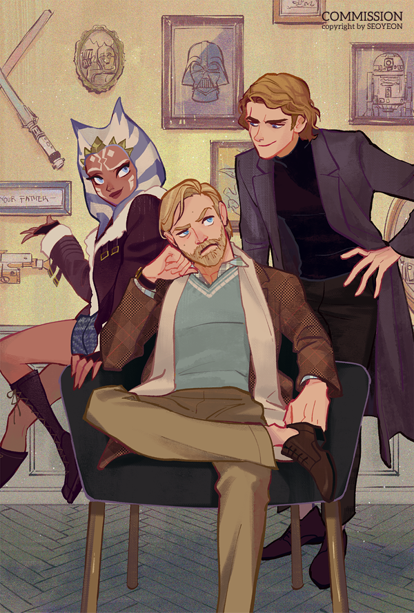 ahsoka tano, darth vader, obi-wan kenobi, anakin skywalker, and r2-d2 (star wars and 1 more) drawn by seoyeon