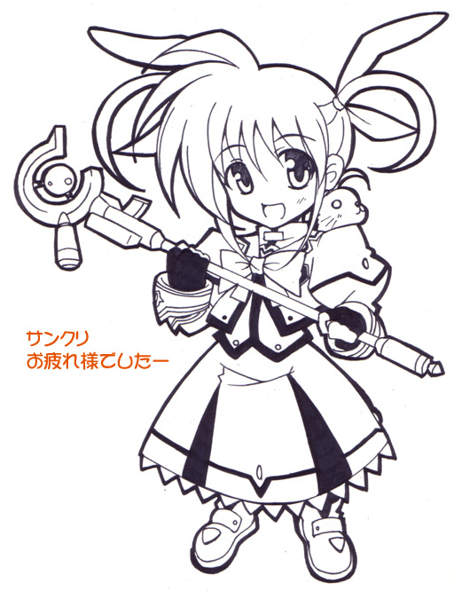 takamachi nanoha, raising heart, and yuuno scrya (lyrical nanoha and 2 more)