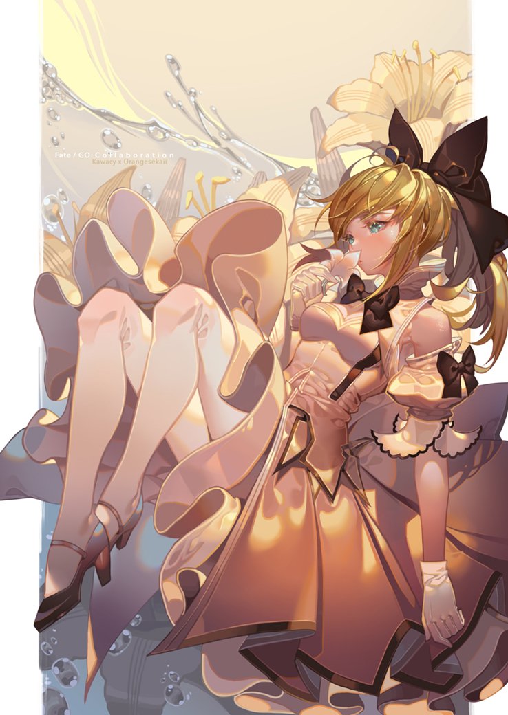 artoria pendragon and saber lily (fate and 2 more) drawn by kawacy and orange_sekaii
