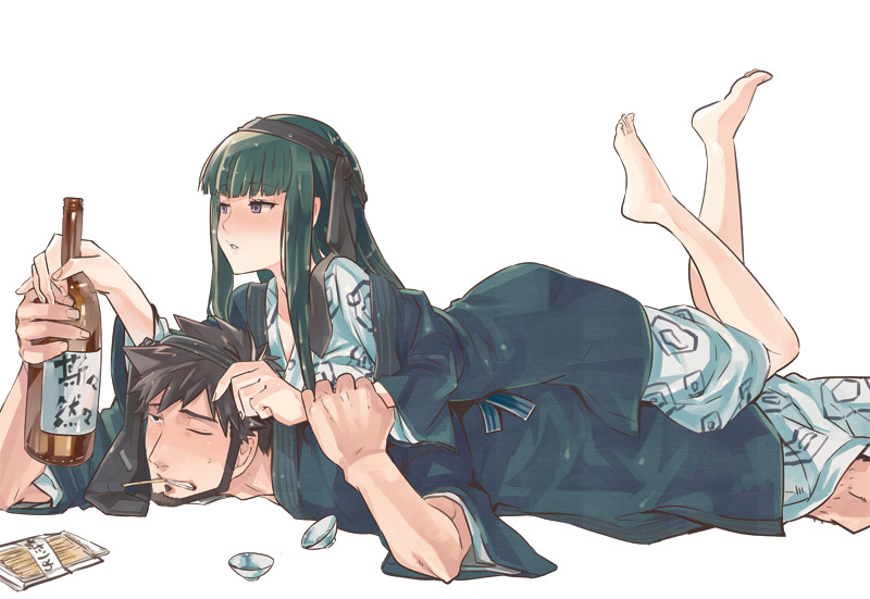 hazuki mina and shizume genma (darker than black) drawn by ocha_(oteaaa)