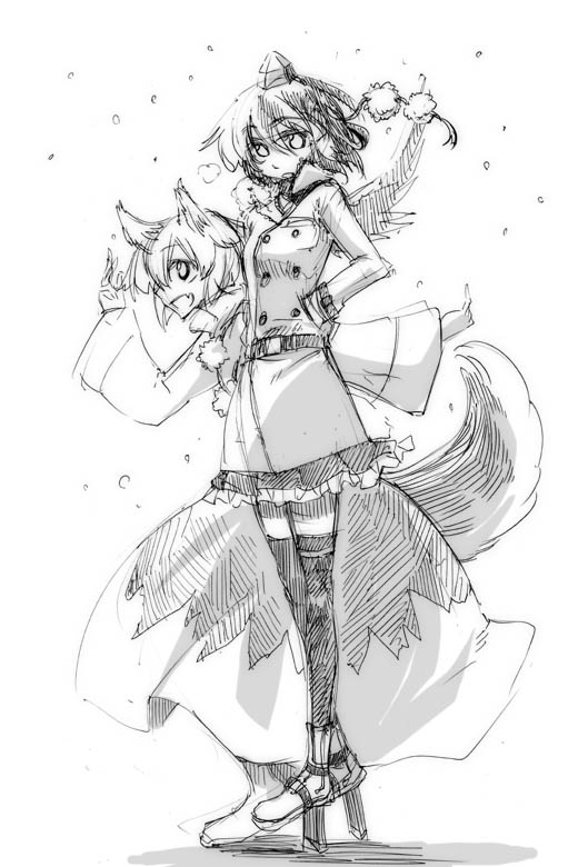shameimaru aya and inubashiri momiji (touhou) drawn by hikawa_shou