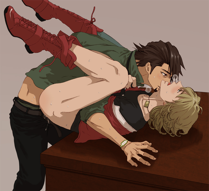 barnaby brooks jr. and kaburagi t. kotetsu (tiger & bunny) drawn by katou_setsuko
