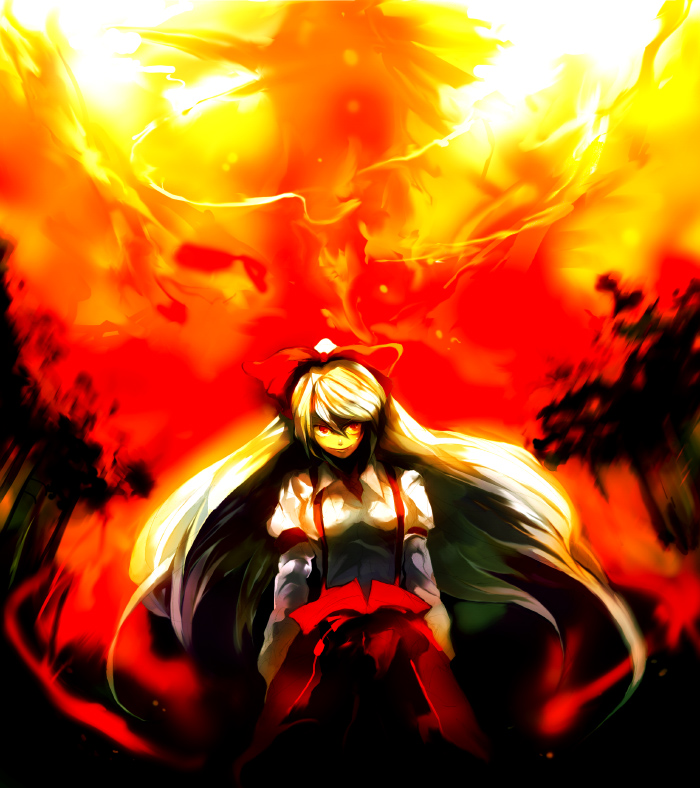 fujiwara no mokou (touhou) drawn by toriko_(hatoriko)