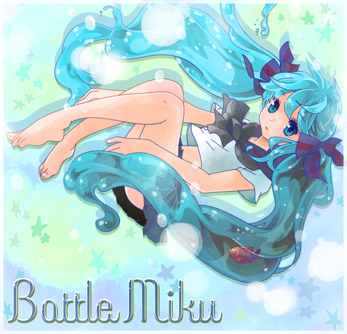 hatsune miku and bottle miku (vocaloid) drawn by chiyata