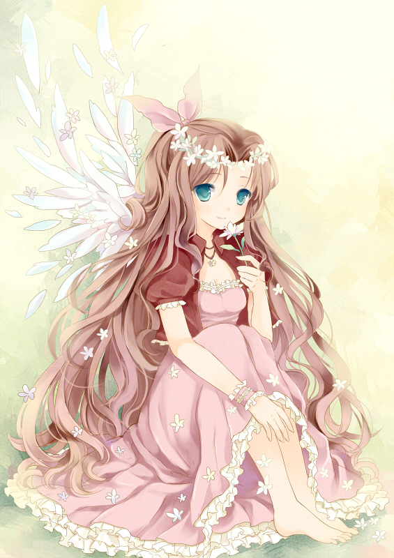 aerith gainsborough (final fantasy and 1 more) drawn by wataame27