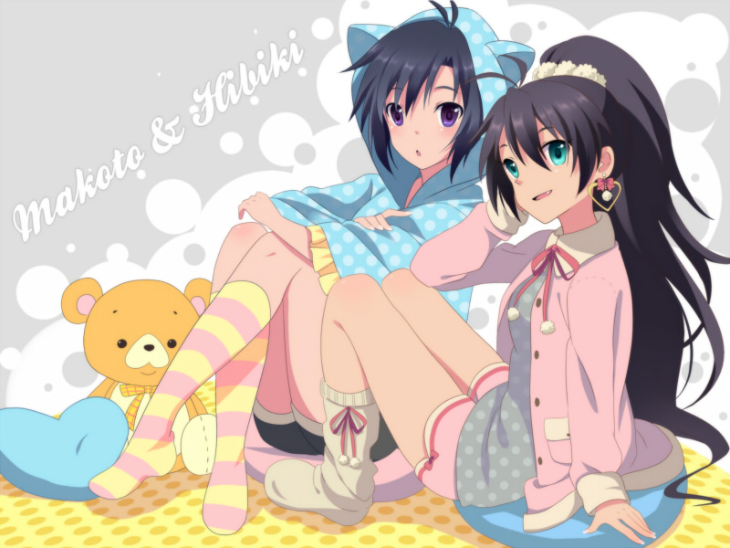 kikuchi makoto and ganaha hibiki (idolmaster) drawn by kyu