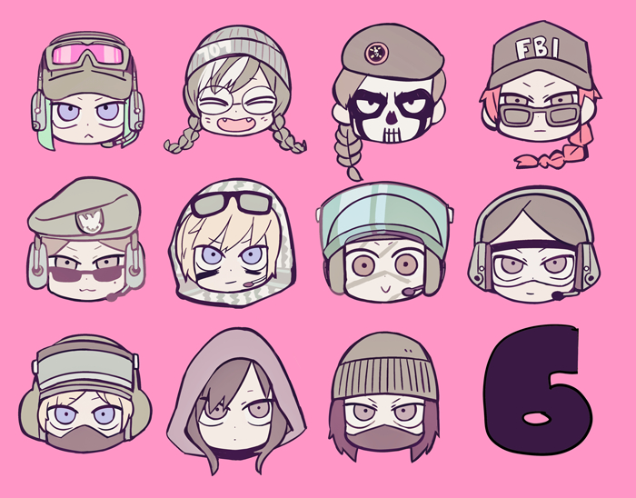 ela, ash, dokkaebi, frost, iq, and 6 more (rainbow six siege and 1 more) drawn by terada_tera