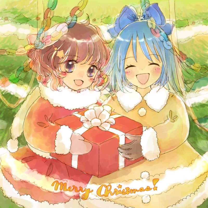 cirno and inaba tewi (touhou) drawn by blue_daisy