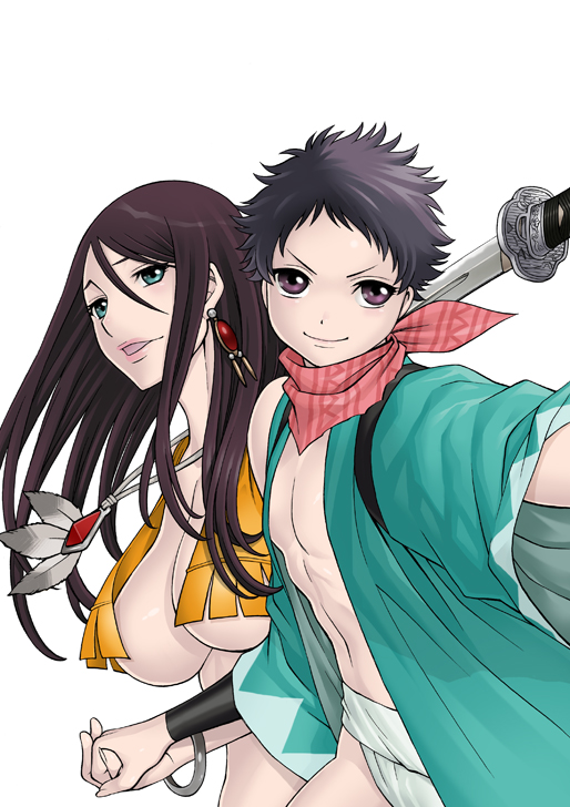 himeka and hijikata hyou (hakodate youjin buraichou himegami) drawn by tamaki_nozomu