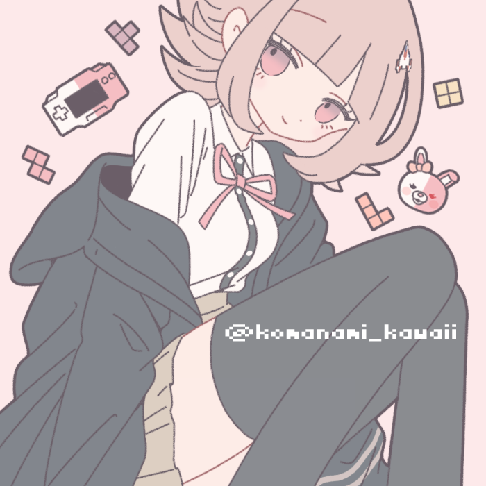 nanami chiaki and monomi (danganronpa and 3 more) drawn by komanami_kawaii