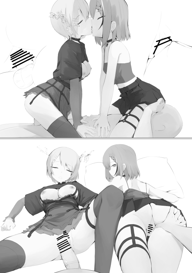 nanashi mumei and ceres fauna (hololive and 1 more) drawn by recklessdraw