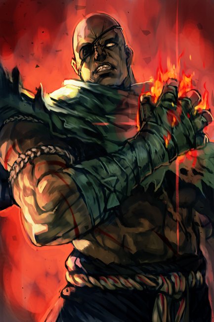 sagat (street fighter and 1 more) drawn by hungry_clicker