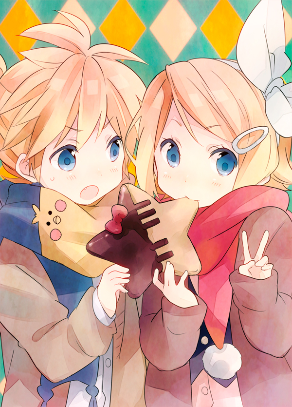 kagamine rin and kagamine len (vocaloid) drawn by ousaka_nozomi