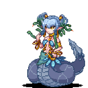 medusa (monster girl encyclopedia and 1 more) drawn by exet