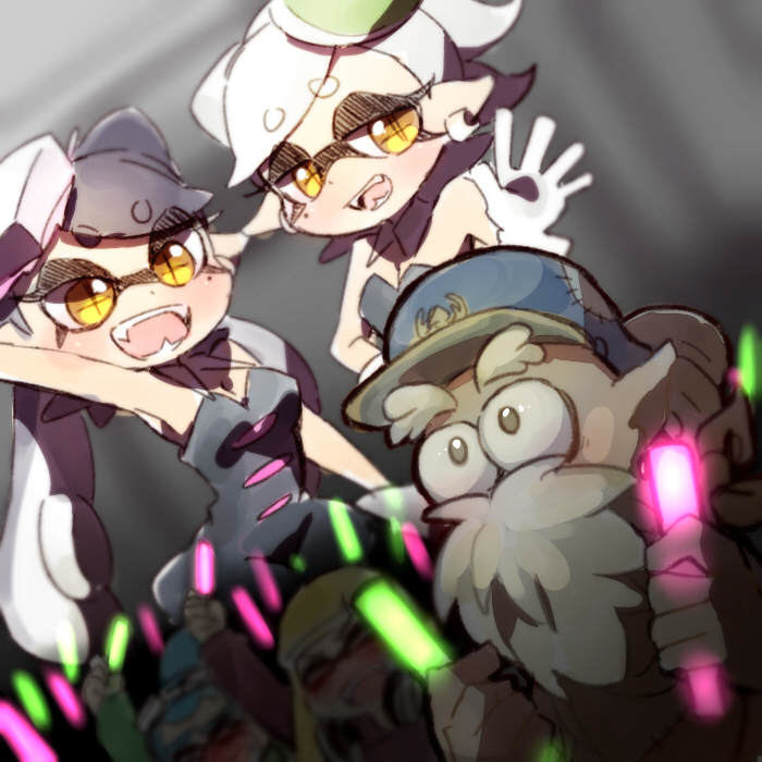 inkling player character, inkling girl, callie, marie, inkling boy, and 1 more (splatoon) drawn by ukata