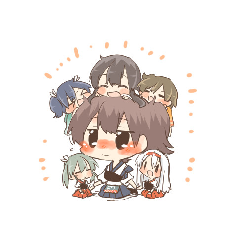 kaga, akagi, zuikaku, shoukaku, souryuu, and 1 more (kantai collection) drawn by rebecca_(keinelove)
