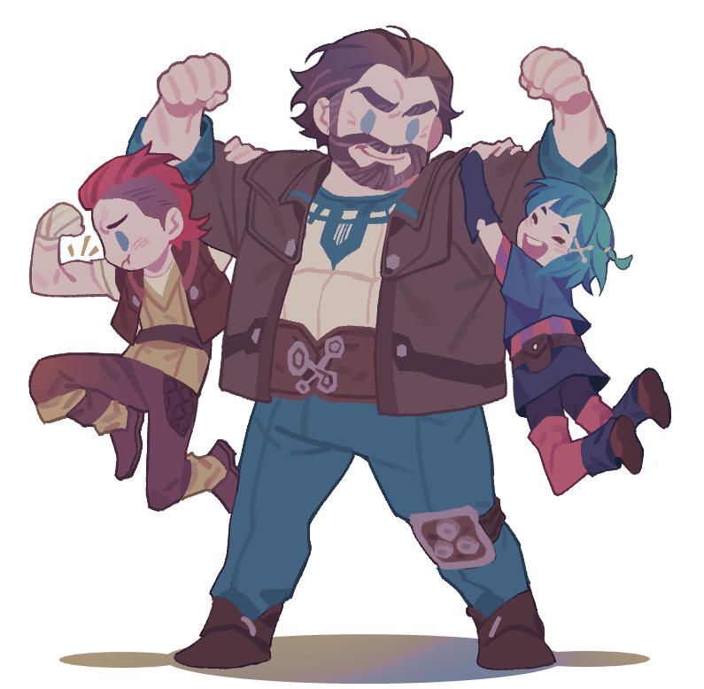 jinx, vi, vander, powder, and violet (league of legends and 1 more) drawn by ncj0810