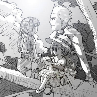 tohsaka rin, matou sakura, and archer (fate and 1 more) drawn by st_parasu