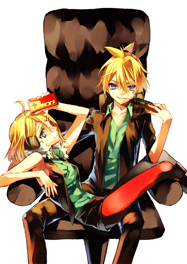 kagamine rin and kagamine len (vocaloid and 1 more) drawn by tibino