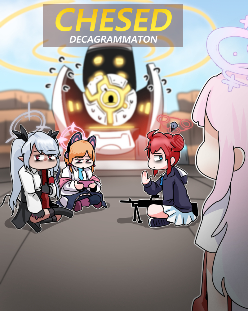 mika, momoi, iori, maki, and chesed (blue archive) drawn by c/h