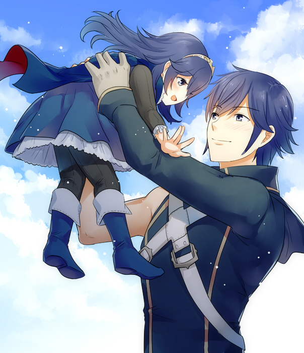 lucina and chrom (fire emblem and 1 more) drawn by ameno_(a_meno0)
