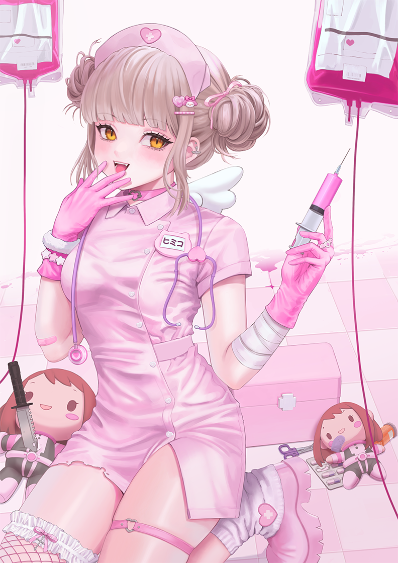 uraraka ochaco, toga himiko, and my melody (boku no hero academia and 2 more) drawn by vampire_valentine
