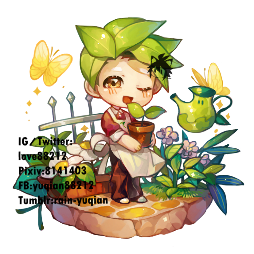herb cookie and herb teapot (cookie run and 1 more) drawn by yuyu_qianlan