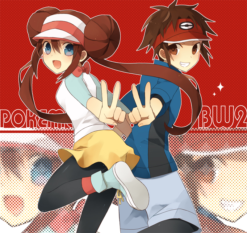 rosa and nate (pokemon and 1 more) drawn by h_lala