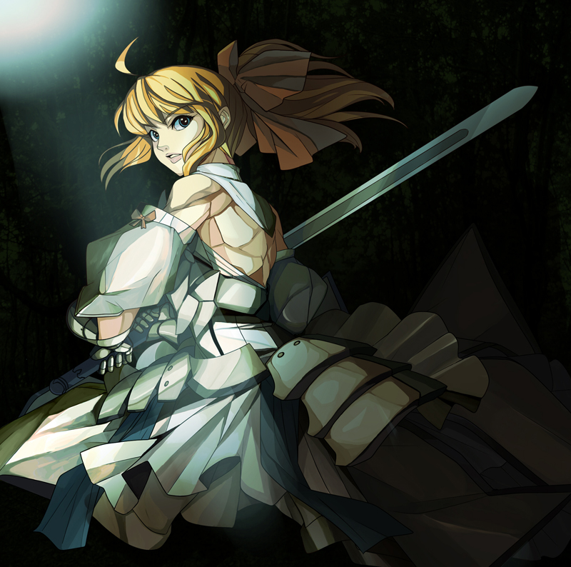 artoria pendragon and saber lily (fate and 1 more) drawn by moriya