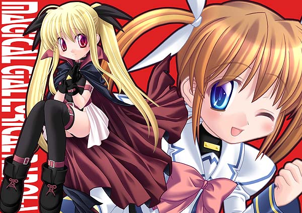 fate testarossa and takamachi nanoha (lyrical nanoha and 1 more) drawn by ishihara_masumi